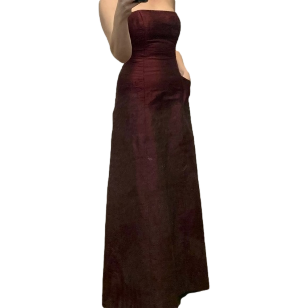 Grad Or Prom! Shoshanna 100% Silk, Fully Lined, Burgundy Strapless Dress